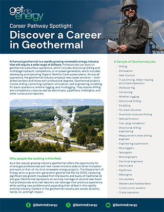 geothermal career pathway flyer thumbnail